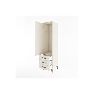 Hyperion Dolap Tek Raflı 3 Çekmeceli Tek Askılı 44x44x182 Aytaşı-aytaşı