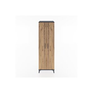 Hyperion Dolap 3 Raflı 2 Kapaklı Tek Askılı 60x44x195 Antrasit-çam