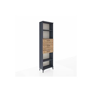 Arges Dolap 3 Raflı 3 Çekmeceli 60x30x221 Antrasit-çam