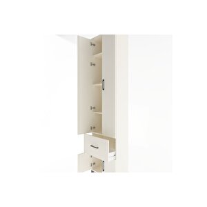 Arges Dolap 4 Raflı Tek Çekmeceli 4 Kapaklı 60x30x243 Aytaşı-aytaşı