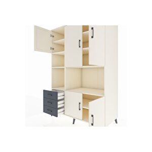 Kronos Dolap 9 Raflı 3 Çekmeceli 5 Kapaklı 132x59x195 Aytaşı-aytaşı/antrasit