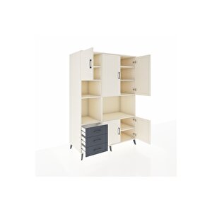 Kronos Dolap 9 Raflı 3 Çekmeceli 5 Kapaklı 132x59x195 Aytaşı-aytaşı/antrasit