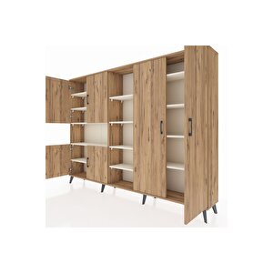 Arges Dolap 13 Raflı 6 Kapaklı 220x30x163 Çam-çam/aytaşı