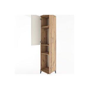 Hyperion Dolap 3 Raflı Tek Kapaklı Tek Askılı 44x44x221 Çam-aytaşı
