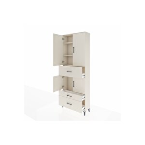 Arges Dolap 4 Raflı 3 Çekmeceli 4 Kapaklı 88x30x243 Aytaşı-aytaşı