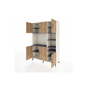 Hyperion Dolap 10 Raflı 6 Kapaklı 132x44x195 Aytaşı-çam/antrasit