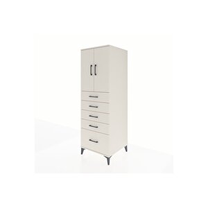 Kronos Dolap Tek Raflı 5 Çekmeceli 2 Kapaklı 60x59x182 Aytaşı-aytaşı