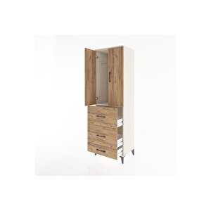 Hyperion Dolap Tek Raflı 3 Çekmeceli Tek Askılı 60x44x195 Aytaşı-çam