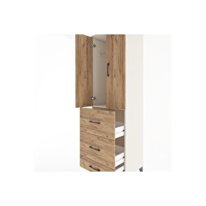 Hyperion Dolap Tek Raflı 3 Çekmeceli Tek Askılı 60x44x195 Aytaşı-çam