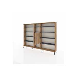 Arges Dolap 12 Raflı Tek Kapaklı  220x30x163 Çam-çam/antrasit