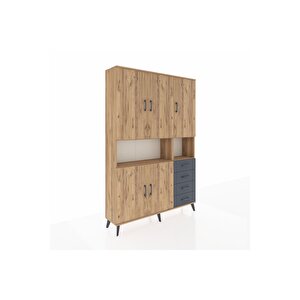 Arges Dolap 7 Raflı 4 Çekmeceli 5 Kapaklı 132x30x195 Çam-çam/antrasit