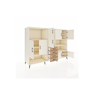 Kronos Dolap 9 Raflı 4 Çekmeceli 8 Kapaklı 220x59x163 Aytaşı-aytaşı/çam