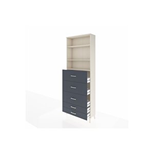 Arges Dolap 3 Raflı 5 Çekmeceli 88x30x243 Aytaşı-antrasit