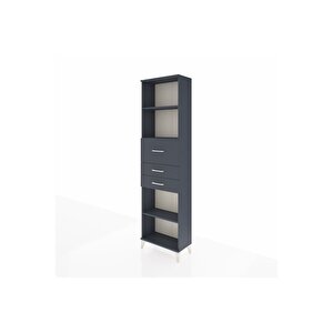 Arges Dolap 3 Raflı 3 Çekmeceli 60x30x221 Antrasit-antrasit