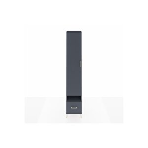 Hyperion Dolap 4 Raflı Tek Çekmeceli Tek Askılı 44x44x243 Antrasit-antrasit