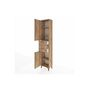 Arges Dolap 4 Raflı 2 Çekmeceli 2 Kapaklı 44x30x221 Çam-çam