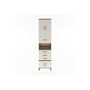 Hyperion Dolap 3 Raflı 4 Çekmeceli 4 Kapaklı 60x44x243 Çam-aytaşı