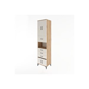 Hyperion Dolap 3 Raflı 4 Çekmeceli 4 Kapaklı 60x44x243 Çam-aytaşı