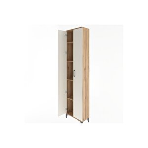 Arges Dolap 4 Raflı 2 Kapaklı 60x30x243 Çam-aytaşı