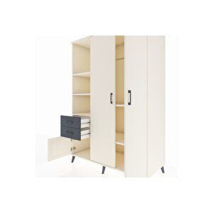 Kronos Dolap 5 Raflı 2 Çekmeceli Tek Askılı 132x59x195 Aytaşı-aytaşı/antrasit