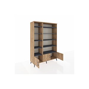 Hyperion Dolap 10 Raflı 3 Kapaklı 132x44x195 Çam-çam/antrasit