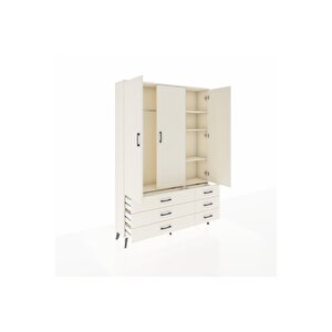 Arges Gardrop 5 Raflı 6 Çekmeceli Tek Askılı 132x30x195 Aytaşı-aytaşı