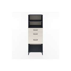 Hyperion Dolap 2 Raflı 3 Çekmeceli 60x44x163 Antrasit-aytaşı