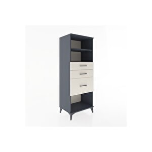 Hyperion Dolap 2 Raflı 3 Çekmeceli 60x44x163 Antrasit-aytaşı