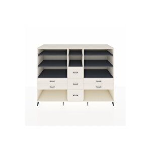 Kronos Dolap 8 Raflı 7 Çekmeceli  220x59x163 Aytaşı-antrasit/aytaşı