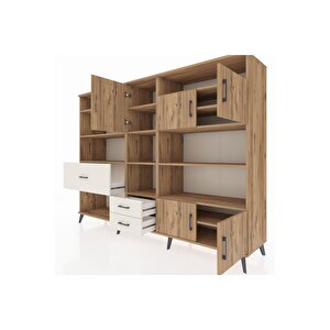 Hyperion Dolap 13 Raflı 3 Çekmeceli 5 Kapaklı 220x44x163 Çam-çam/aytaşı