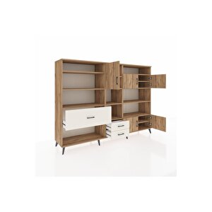 Hyperion Dolap 13 Raflı 3 Çekmeceli 5 Kapaklı 220x44x163 Çam-çam/aytaşı