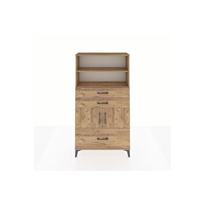 Arges Dolap 3 Raflı 3 Çekmeceli 2 Kapaklı 88x30x163 Çam-çam