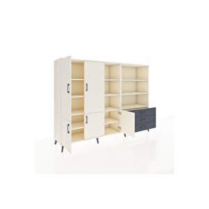 Hyperion Dolap 11 Raflı 3 Çekmeceli 5 Kapaklı 220x44x163 Aytaşı-aytaşı/antrasit