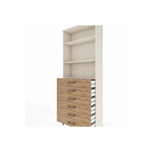 Arges Dolap 3 Raflı 6 Çekmeceli 88x30x221 Aytaşı-çam