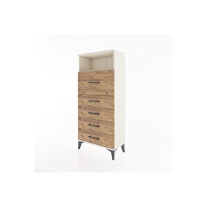 Hyperion Dolap Tek Raflı 5 Çekmeceli 60x44x134 Aytaşı-çam