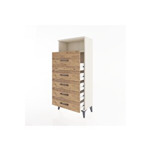 Hyperion Dolap Tek Raflı 5 Çekmeceli 60x44x134 Aytaşı-çam
