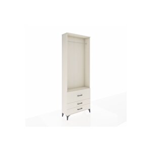 Arges Dolap Tek Raflı 3 Çekmeceli Tek Askılı 88x30x243 Aytaşı-aytaşı