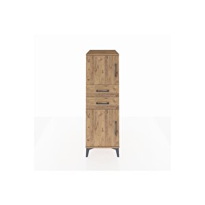 Kronos Dolap Tek Raflı 2 Çekmeceli 2 Kapaklı 44x59x134 Çam-çam