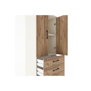 Hyperion Dolap 2 Raflı 5 Çekmeceli 2 Kapaklı 60x44x182 Aytaşı-çam