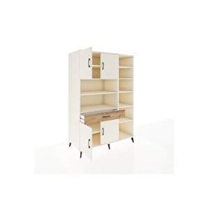 Kronos Dolap 10 Raflı Tek Çekmeceli 4 Kapaklı 132x59x195 Aytaşı-aytaşı/çam