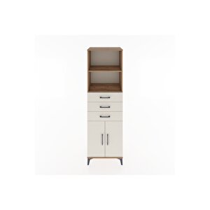 Hyperion Dolap 3 Raflı 3 Çekmeceli 2 Kapaklı 60x44x195 Çam-aytaşı