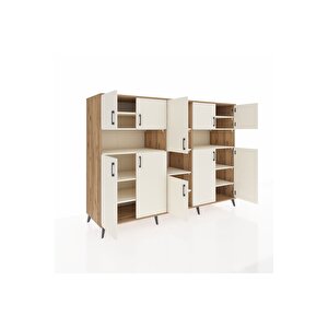 Kronos Dolap 14 Raflı 10 Kapaklı 220x59x163 Çam-aytaşı