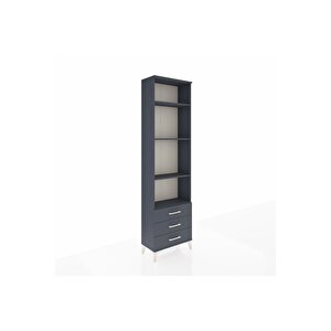 Arges Dolap 4 Raflı 3 Çekmeceli 60x30x221 Antrasit-antrasit