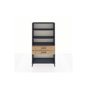 Arges Dolap 3 Raflı 2 Çekmeceli 88x30x163 Antrasit-çam