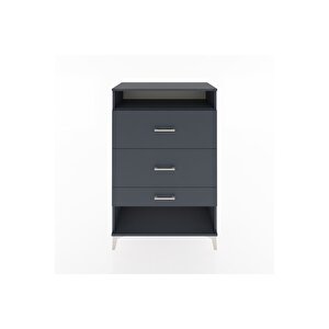 Hyperion Dolap Tek Raflı 3 Çekmeceli 88x44x134 Antrasit-antrasit
