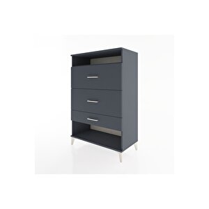 Hyperion Dolap Tek Raflı 3 Çekmeceli 88x44x134 Antrasit-antrasit
