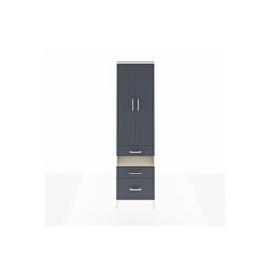 Arges Dolap 3 Raflı 3 Çekmeceli Tek Askılı 60x30x221 Aytaşı-antrasit