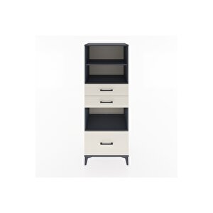 Hyperion Dolap 3 Raflı 3 Çekmeceli 60x44x163 Antrasit-aytaşı