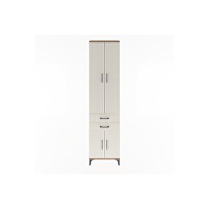 Arges Dolap 5 Raflı 2 Çekmeceli 4 Kapaklı 60x30x243 Çam-aytaşı