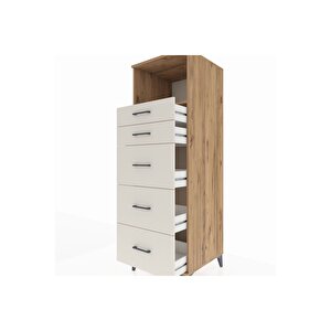 Kronos Dolap Tek Raflı 5 Çekmeceli 60x59x182 Çam-aytaşı
